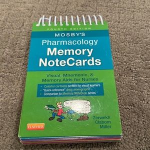 Pharmacology memory note cards